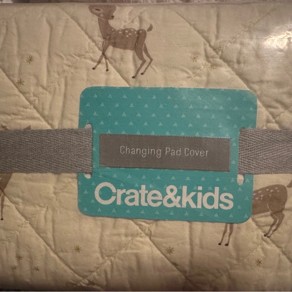 Brand New NWT Crate & Kids Crate & Barrel Deer Changing Pad Cover